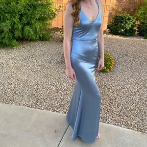 Windsor Floor length slate blue dress